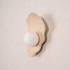 Wabi Sabi Beige Ceramic Wall Sconce - Handmade Textured Lamp - Custom Design Lighting - Home Decor Item