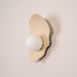 Wabi Sabi Beige Ceramic Wall Sconce - Handmade Textured Lamp - Custom Design Lighting - Home Decor Item