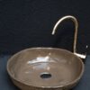 Wabi Sabi Brown Ceramic Washbasin - Handmade Textured Farmhouse Sink