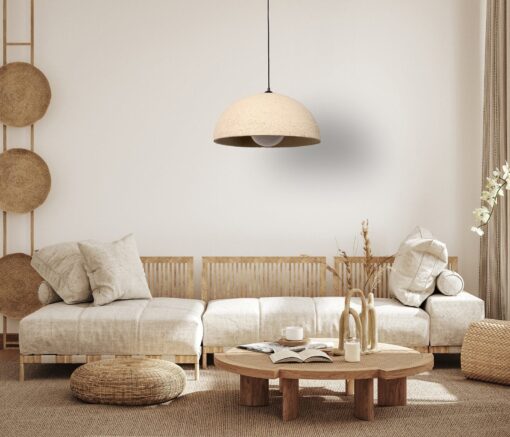 Wabi Sabi Ceramic Pendant Light - Beige Textured Chandelier - Handmade Personalized Lighting - Christmas Home Item - Image 2