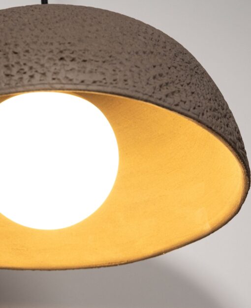 Wabi Sabi Ceramic Pendant Light - Brown Wood Look Chandelier - Handmade Stoneware Lighting - 15" Rustic Home Decor - Image 4