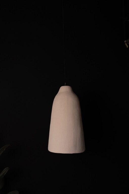 Wabi Sabi Ceramic Pendant Light - Long Handmade Chandelier for Kitchen Island - Textured Natural Lamp