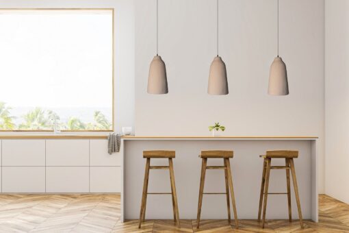 Wabi Sabi Ceramic Pendant Light - Long Handmade Chandelier for Kitchen Island - Textured Natural Lamp - Image 3