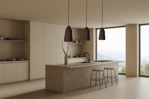 Wabi Sabi Ceramic Pendant Light - Long Handmade Chandelier for Kitchen Island - Textured Natural Lamp - Image 4