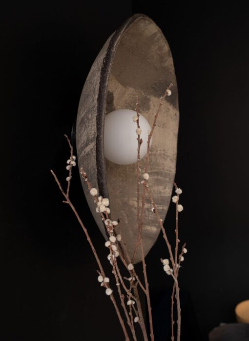 Wabi Sabi Ceramic Wall Sconce - Handmade Rustic Lighting - Christmas & Home Item - Image 2