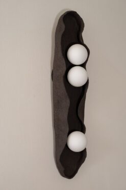 Wabi Sabi Ceramic Wall Sconce - Large Black Speckled Handmade Lamp - Amorphous Modern Light - Christmas Item