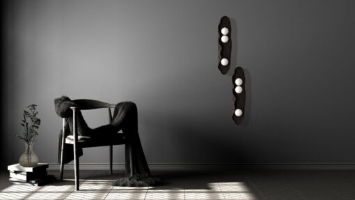 Wabi Sabi Ceramic Wall Sconce - Large Black Speckled Handmade Lamp - Amorphous Modern Light - Christmas Item - Image 3