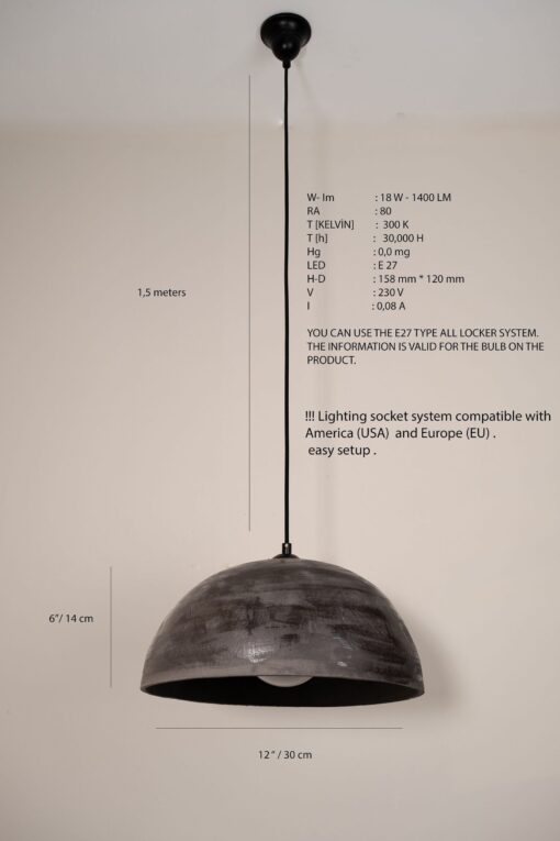 Wabi Sabi Chandelier 19" Natural Textured Stoneware Pendant Light - Handmade Ceramic Lamp - Image 4