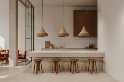 Wabi Sabi Dome Pendant Light - Large Handmade Chandelier for Kitchen Island Living Room - Natural Color - Image 2