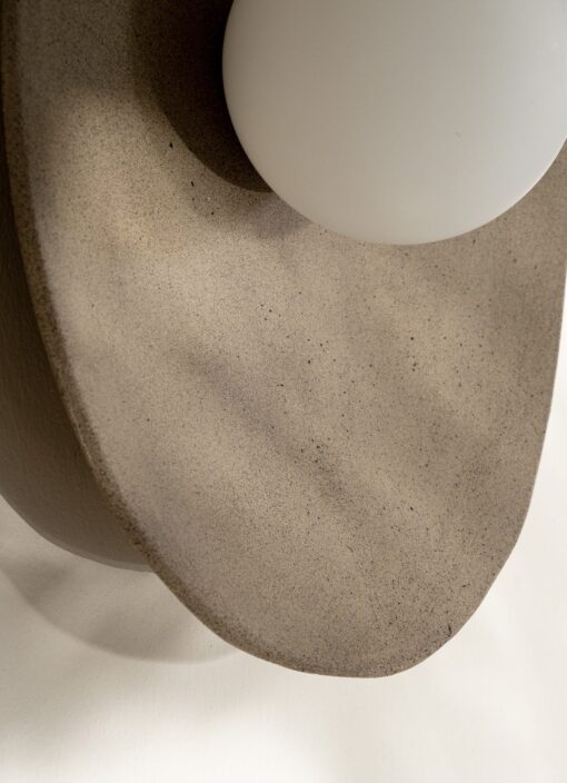 Wabi Sabi Oval Ceramic Wall Sconce - Handmade Rustic Lighting Fixture - Image 4