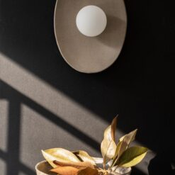 Wabi Sabi Oval Ceramic Wall Sconce - Handmade Rustic Lighting Fixture