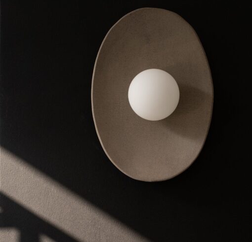 Wabi Sabi Oval Ceramic Wall Sconce - Handmade Rustic Lighting Fixture - Image 2