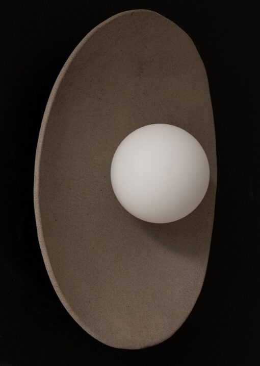 Wabi Sabi Oval Ceramic Wall Sconce - Handmade Rustic Lighting Fixture - Image 3