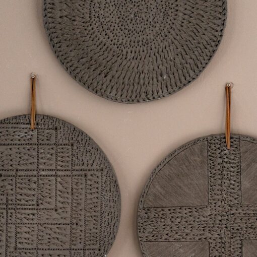 Wabi Sabi Wall Decor - Gray Ceramic Handmade Wall Hanging - Minimalist Art - New Home Item - Rustic Wall Board - Image 3