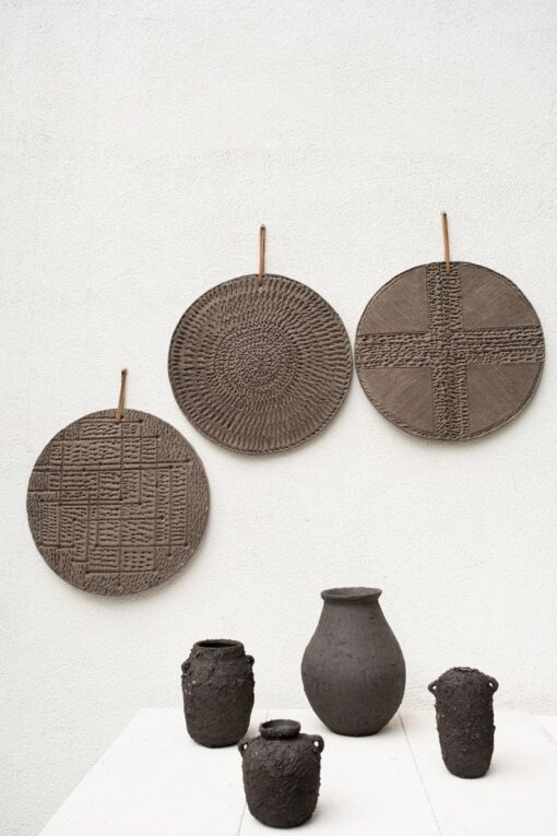 Wabi Sabi Wall Decor - Gray Ceramic Handmade Wall Hanging - Minimalist Art - New Home Item - Rustic Wall Board