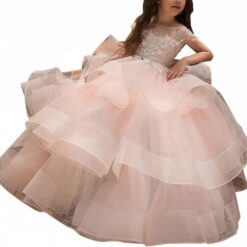 WDE Girls Pageant Dress Long Wedding Communion Prom Ball Gown Flower Girl Dresses