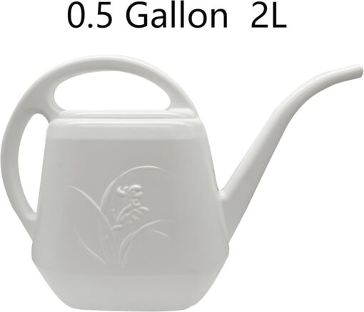 White Watering Can 1/2 Gallon - Small Metal Watering Pot for Indoor Outdoor Plants - Decorative Garden Watering Can - Image 2