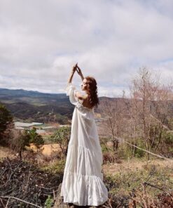 Women's Cotton Nightgown Long Sleeve Maxi Dress - Soft Loungewear Sleepwear Item