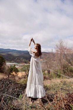 Women's Cotton Nightgown Long Sleeve Maxi Dress - Soft Loungewear Sleepwear Item