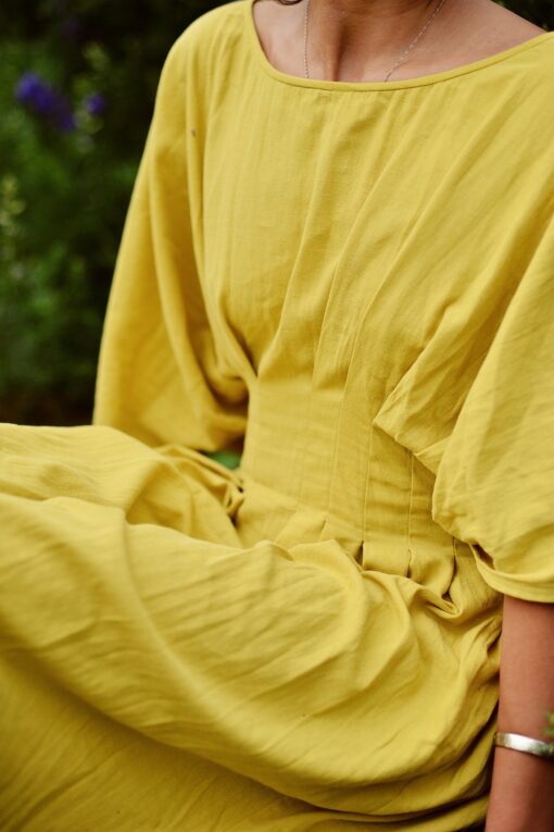 Women's Pleated Cotton Midi Dress - Summer Casual Sundress - Image 3