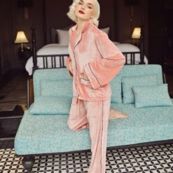Women's Velvet Pajamas Set - Long Sleeve Winter PJs - Soft & Cozy Sleepwear Item