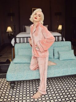 Women's Velvet Pajamas Set - Long Sleeve Winter PJs - Soft & Cozy Sleepwear Item