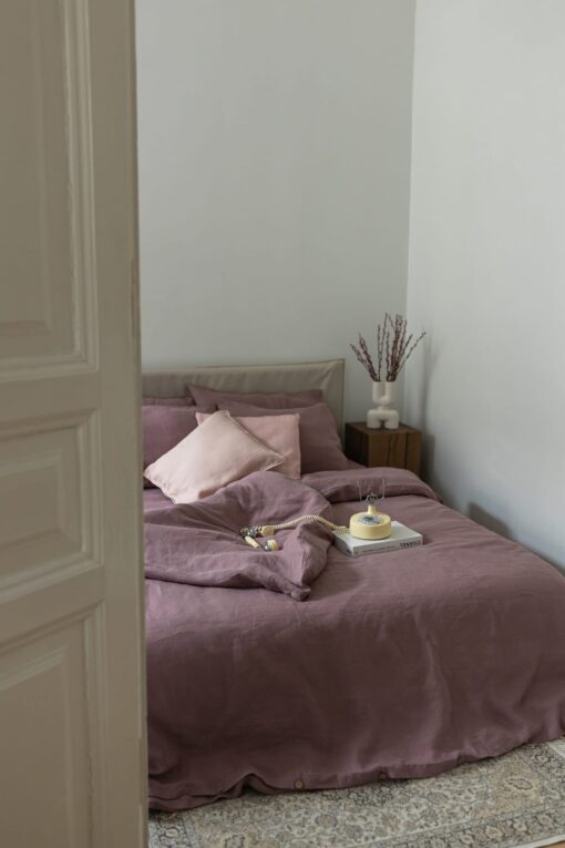 Woodrose Linen Bedding Set - 1 Duvet Cover & 2 Pillowcases - European Flax - Queen King Twin Double Single - Image 3