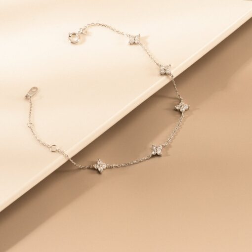 Diamond Wedding Bracelet - Minimalist Silver Gemstone Bracelet for Women - Bridesmaid/Christmas Item - Image 3