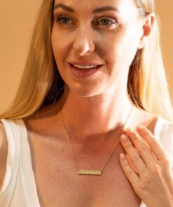 Personalized Bar Necklace - Engraved Name, Date, Custom Item for Her/Him - Minimalist Jewelry