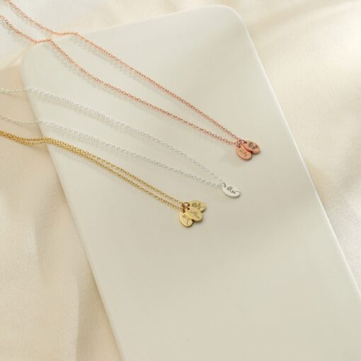 Personalized Birth Flower Necklace - Engraved Name Charm Necklace for Mom - Family Christmas Item - Image 4