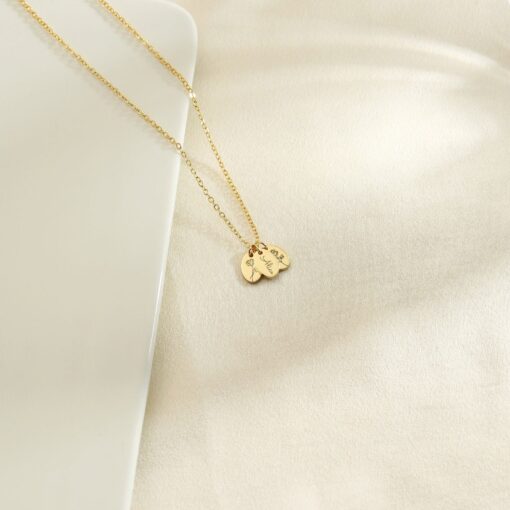 Personalized Birth Flower Necklace - Engraved Name Charm Necklace for Mom - Family Christmas Item - Image 5