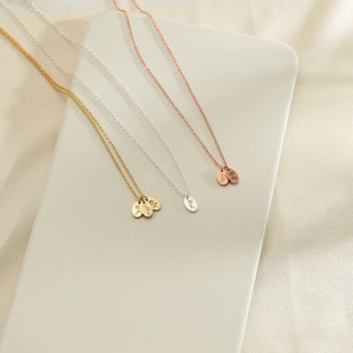 Personalized Birth Flower Necklace - Engraved Name Charm Necklace for Mom - Family Christmas Item - Image 3