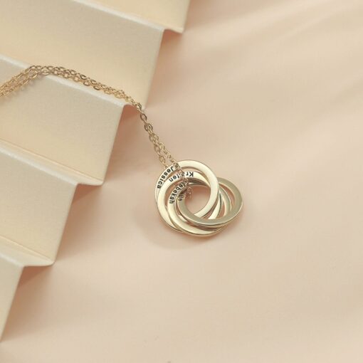 Personalized Family Name Necklace - Engraved Children's Names - Custom Circle Pendant - Mother's Day Item - Image 4