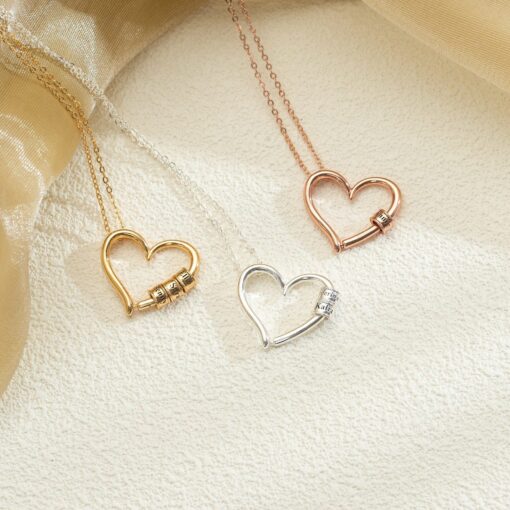 Personalized Family Name Necklace - Engraved Heart, Kids Names - Mom, Grandma Item - Image 3