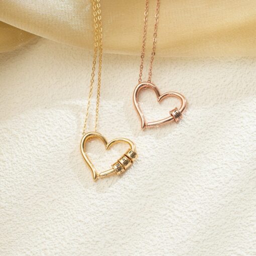 Personalized Family Name Necklace - Engraved Heart, Kids Names - Mom, Grandma Item - Image 2