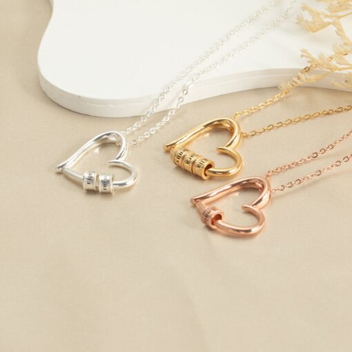 Personalized Family Name Necklace - Engraved Heart, Kids Names - Mom, Grandma Item - Image 5