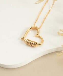 Personalized Family Name Necklace - Engraved Heart, Kids Names - Mom, Grandma Item