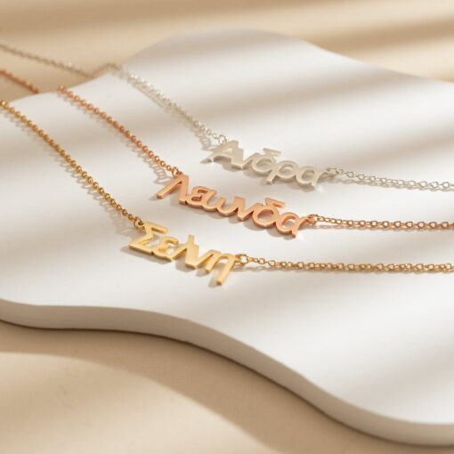 Personalized Greece Name Necklace - Custom Greek Letter Jewelry Item for Her - Image 2