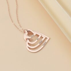 Personalized Heart Necklace - Engraved Family Names - Mother's Day Item for Mom - Custom Children's Names Jewelry