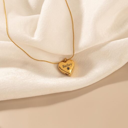 Personalized Heart Urn Necklace for Ashes - Custom Memorial Jewelry Keepsake - Handmade Christmas Item - Image 4