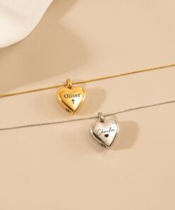 Personalized Heart Urn Necklace for Ashes - Custom Memorial Jewelry Keepsake - Handmade Christmas Item