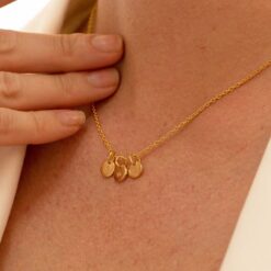Personalized Initial Disc Necklace - Sterling Silver, Engraved Family Kids Names, Mothers Day Item