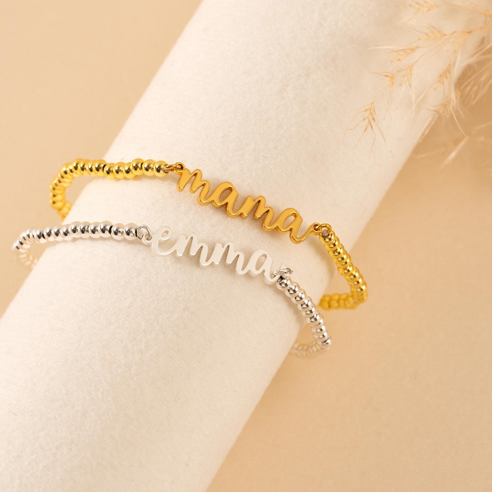 Personalized Name Bracelet - Custom Beaded Letter Stackable Bracelet - Birthday Item for Her - Image 5