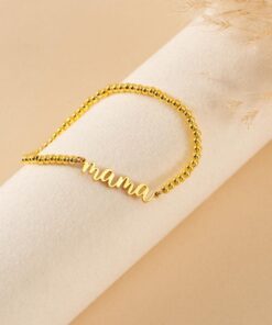 Personalized Name Bracelet - Custom Beaded Letter Stackable Bracelet - Birthday Item for Her