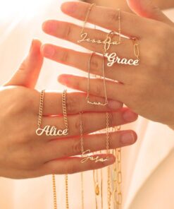 Personalized Name Necklace 18K Gold Plated - Custom Handmade Jewelry Item for Her - Mom, Birthday, Christmas