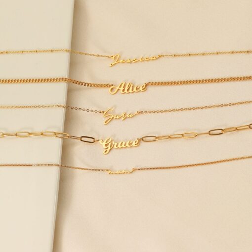 Personalized Name Necklace 18K Gold Plated - Custom Handmade Jewelry Item for Her - Mom, Birthday, Christmas - Image 3
