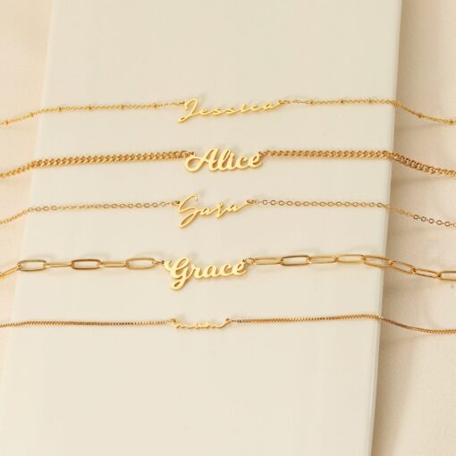 Personalized Name Necklace 18K Gold Plated - Custom Handmade Jewelry Item for Her - Mom, Birthday, Christmas - Image 2