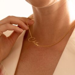 Personalized Name Necklace 18K Gold Plated - Custom Silver Nameplate Necklace - Christmas Item for Her