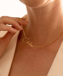 Personalized Name Necklace 18K Gold Plated - Custom Silver Nameplate Necklace - Christmas Item for Her