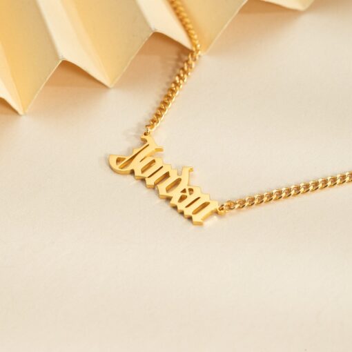 Personalized Name Necklace 18K Gold Plated - Custom Silver Nameplate Necklace - Christmas Item for Her - Image 5